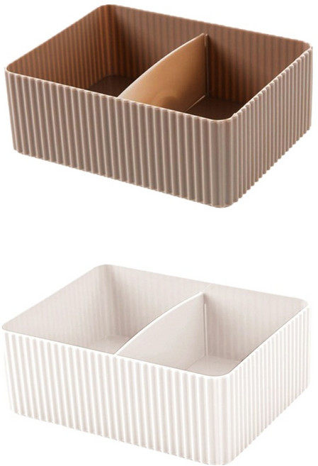 모나코올리브 북유럽풍 다용도 미니 소품 정리함 2종 세트, 화이트, 브라운, 1세트