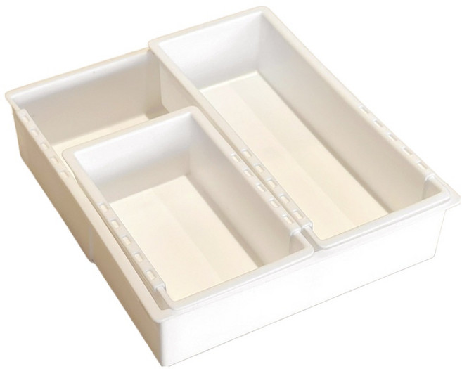 모나코올리브 길이조절 맞춤형 멀티 서랍 다용도 정리함 3종 세트, 화이트, 1세트