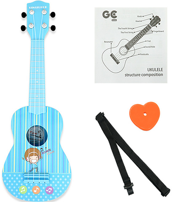 迷你練習用入門款烏克麗麗 藍色, 高音, 1個