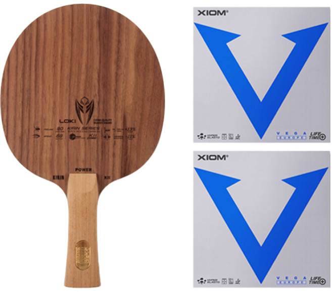 로키 키린 K11 FL 탁구라켓 + 베가유럽 러버 2종 세트, 1세트