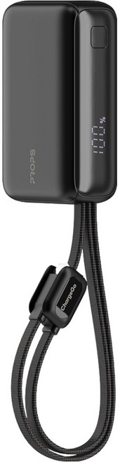 프롭스 PD 고속충전 10000mAh 기내반입 일체형 미니 ChargeGo 보조배터리, 블랙, PFB114B10