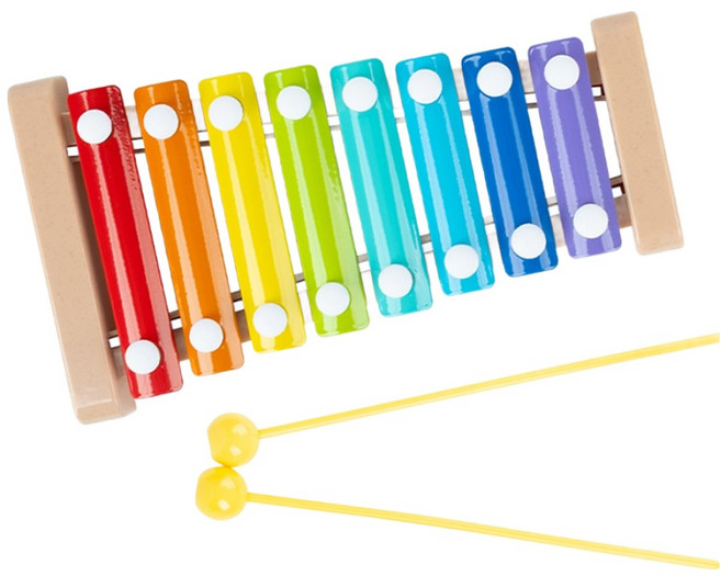 캐스비 맑은소리 미니 멜로디 실로폰 세트, 혼합색상, 1세트
