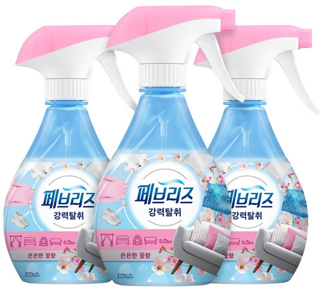 페브리즈 섬유탈취제 은은한 꽃향 본품, 360ml, 3개