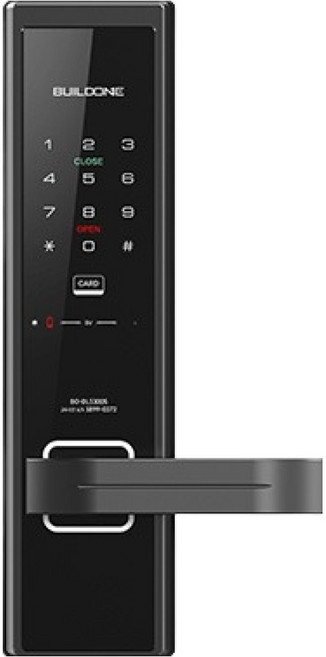 빌드원 레버형 카드키 도어락 블랙, BO-DL5300S, 방문설치