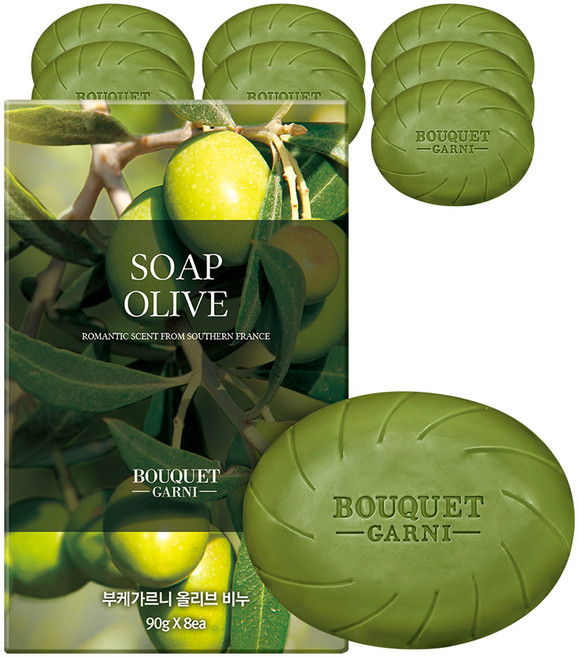 부케가르니 비누 딥 올리브, 90g, 8개