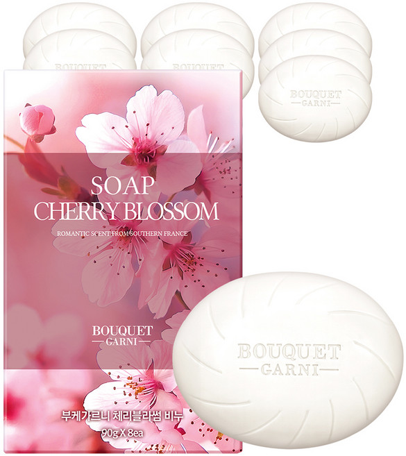 부케가르니 체리블라썸 비누, 90g, 8개입