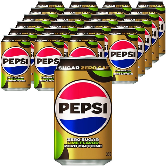 펩시 제로 슈거 라임향 제로 카페인, 355ml, 24개