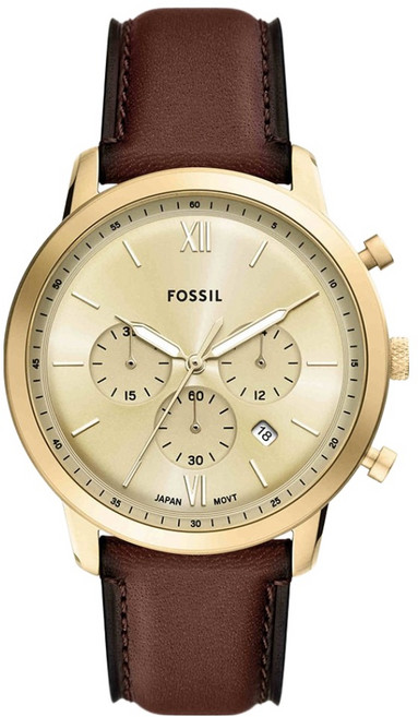 FOSSIL 男士用 Neutra 計時碼錶皮革手錶 FS6113