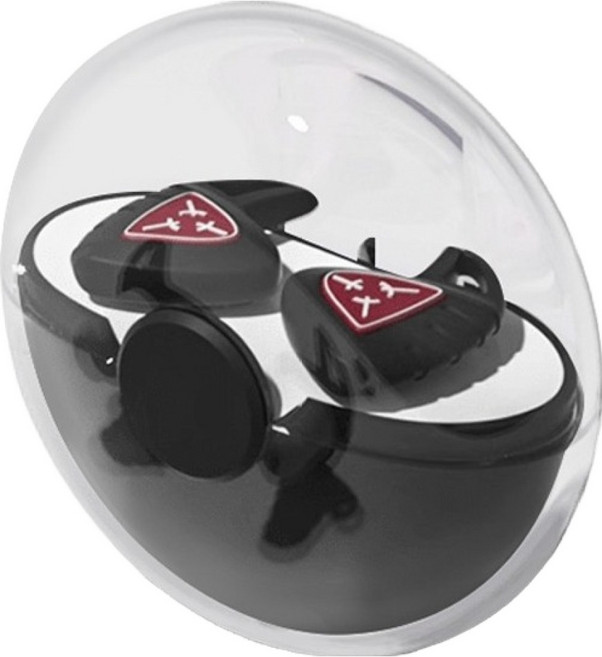 SUNORO 牛角降噪睡眠耳塞 矽膠隔音聲學濾波器 黑色 + 紅色, 1組, 2個裝