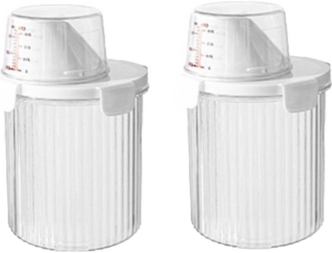 몽구밍 원통형 세탁 세제 아크릴 보관케이스 소형, 투명, 2개