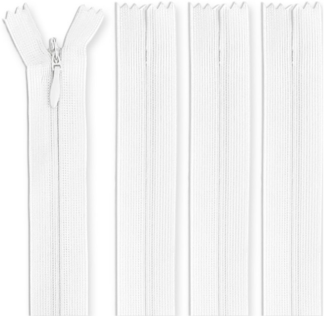 앙플러스 깔끔한 콘실 지퍼 100cm, 화이트, 4개