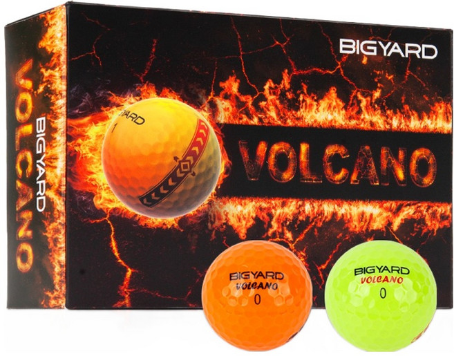 빅야드 볼케이노 고반발 컬러 골프볼 3피스 12구, 혼합색상, 1세트