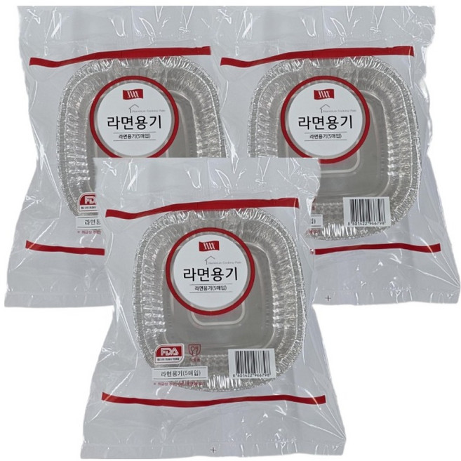 삼아삭스호일 은박 냄비 라면용기, 3개, 5개입