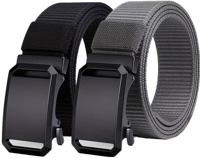 Elsso 輕量高爾夫自動牛仔褲休閒皮帶2件組