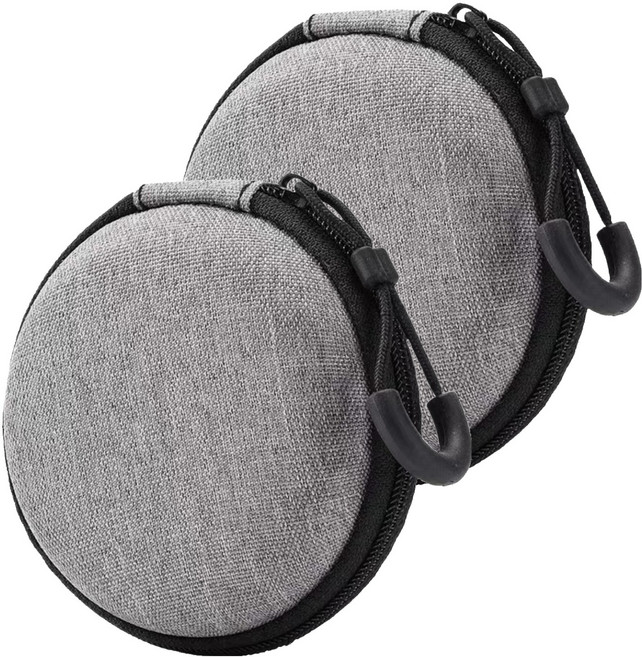 웰롯 편리한 이어폰 케이스 8 x 8 x 3.5 cm, 그레이, 2개