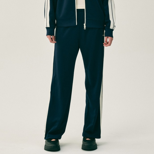 널디 남녀공용 미니멀 자카드 테잎 트랙 팬츠 25FW