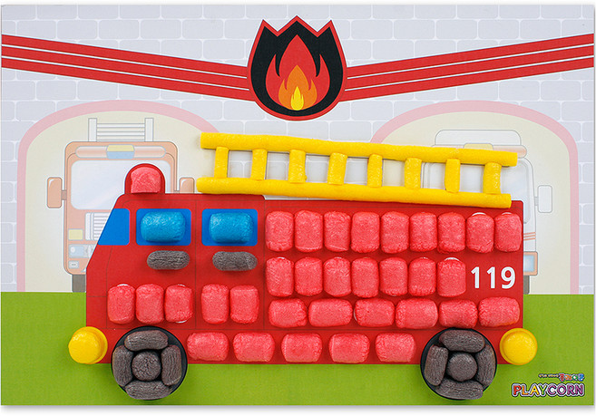 플레이콘 119 소방차 4인용, 혼합색상, 1개