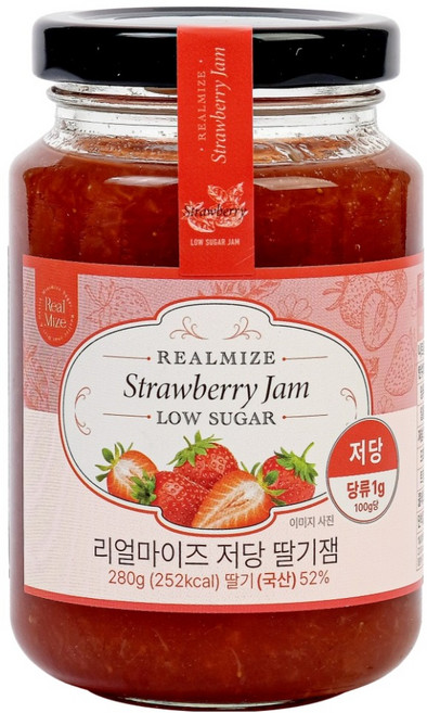 리얼마이즈 저당 딸기잼, 280g, 1개