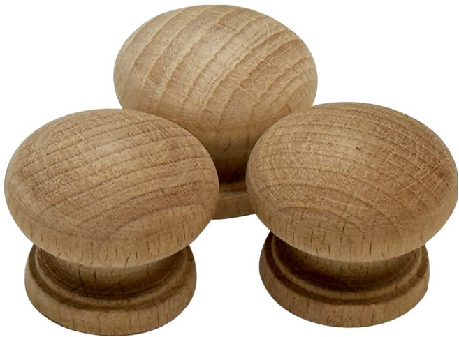 리빙이프 볼록 우드 손잡이, 브라운, 3개