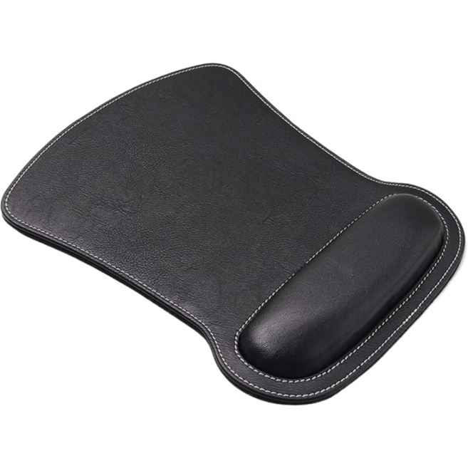 넥스픽 PU 가죽 손목 보호 사각 마우스패드, 블랙, 1개