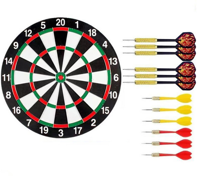 디에스트레이딩 재미있는 다트 다트판 + 다트핀 6p + 력서리 다트핀 6p, 블랙레드그린, 1세트