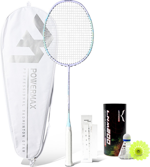 파워맥스 슈퍼라이트 170 퍼플스카이 + 오버그립 + 전용케이스 + 셔틀콕 2p 세트, PMR1002-US, 1개
