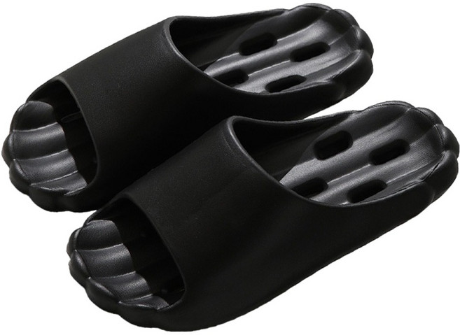 도림 젤리 웨이브 물빠짐 미끄럼방지 욕실화, 블랙, 1개