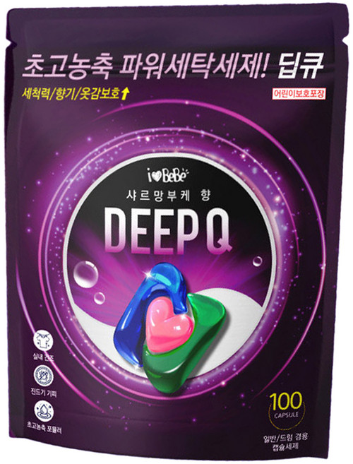 아이러브베베 딥큐 캡슐세제 샤르망부케향 1kg, 100개입, 1개