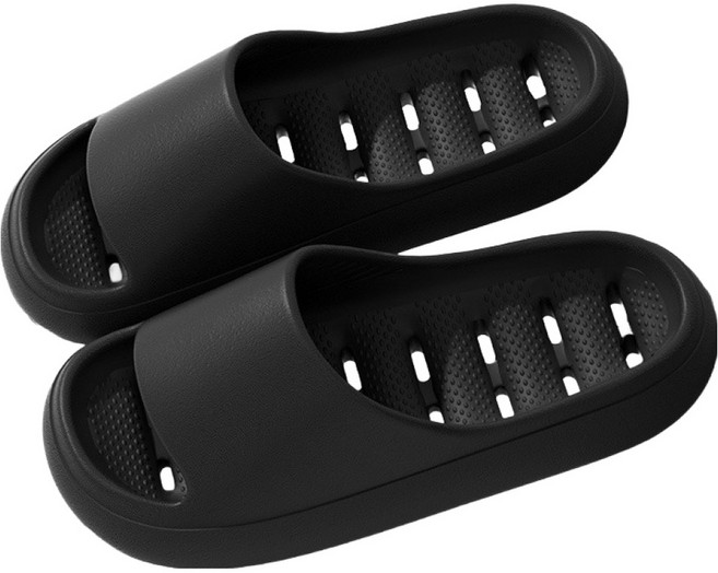 도림 도톰 비비드 물빠짐 미끄럼방지 EVA 욕실화, 블랙, 1개