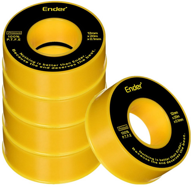 엔더 하드락 고강도 누수 방지 테프론 테이프 12mm x 20m, 5개