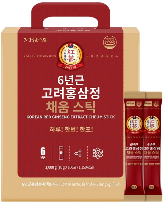 정원삼 6년근 고려홍삼정 채움스틱 100p, 1kg, 1개