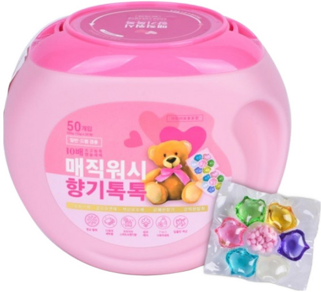 향기톡톡 매직워시 7 in 1 고농축 캡슐 세제, 1개, 50개입
