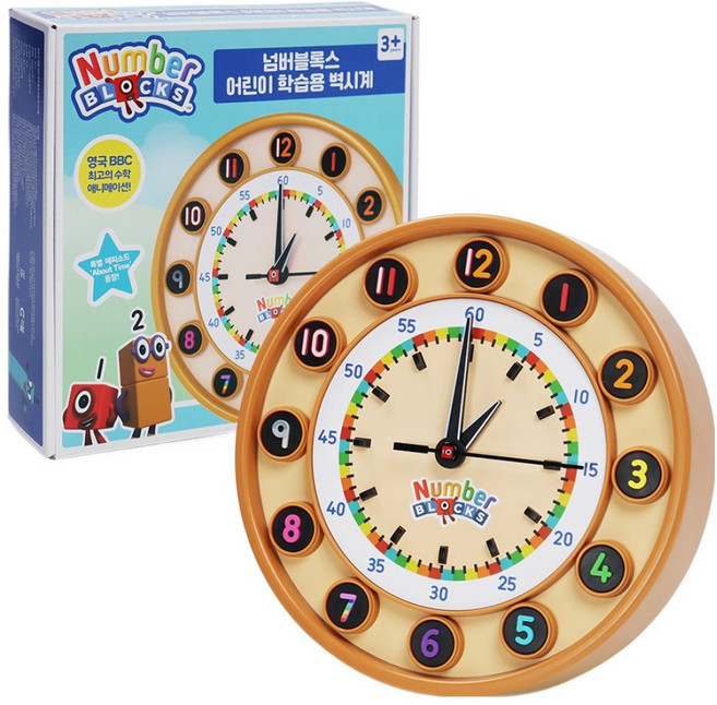넘버블록스 가베가족 어린이 학습용 벽시계 KS7960, 1개
