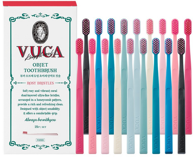 뷰카 오브제 듀얼 초미세 탄력모 칫솔, 18개입, 1세트