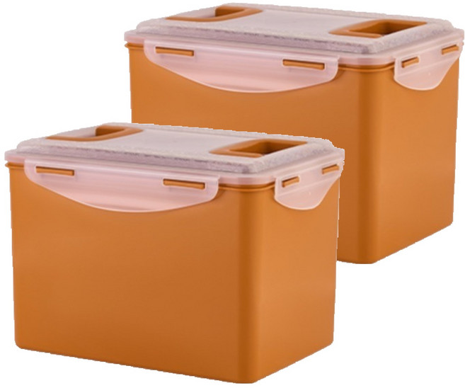 ecosense 황토 누름이 직사각 밀폐용기, 2개, 12L