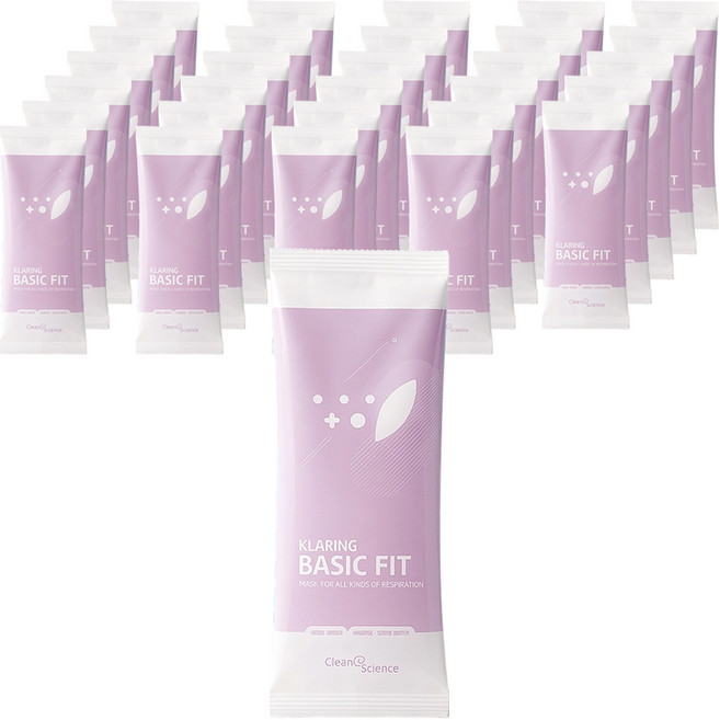 클라링 베이직핏 황사 방역마스크 중형 성인용 KF94, 흰색, 100개, 1개입