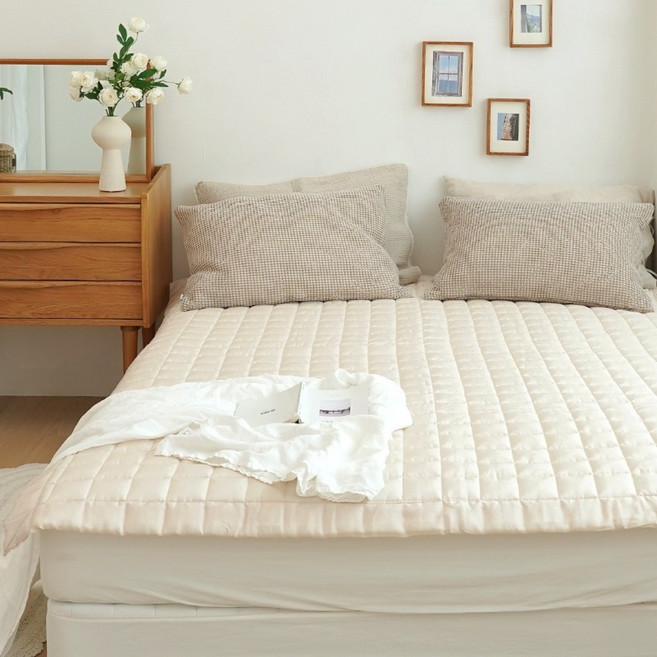 에이트룸 썸머 풍기인견 누빔 패드, 오트밀