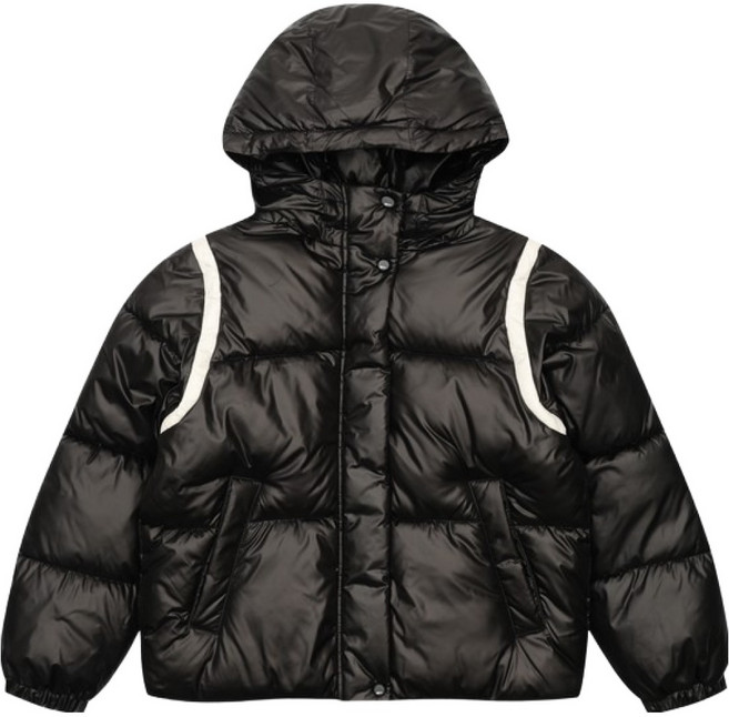 에스핏 글로시 크롭 오버핏 숏패딩