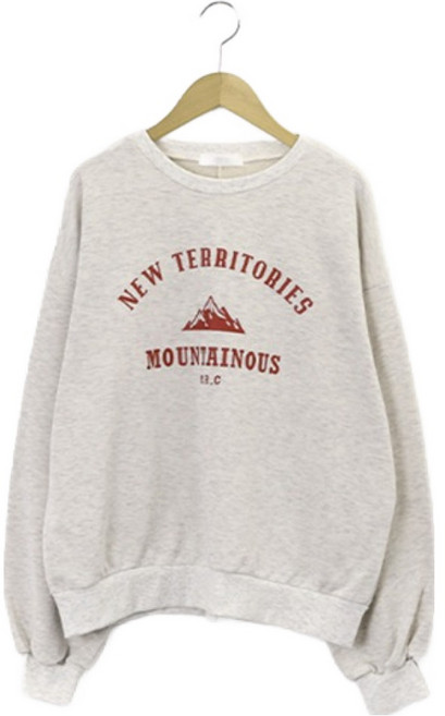 피핀 여성용 뒷 패치 슬릿 레터링 맨투맨 112495