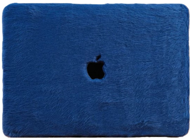 골드로드 맥북 퍼 커버 부드러운 촉감 감성 디자인 케이스, 블루, 1개