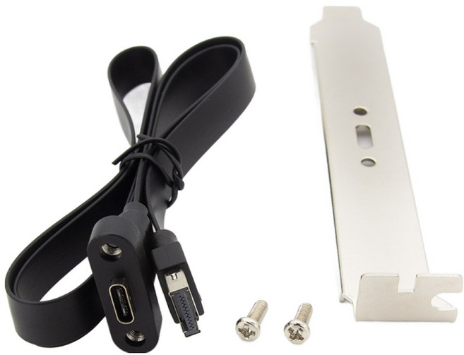 soltop 主機板Type-E轉USB Type-C擴充一般PCI檔板 SOLTOP-2156, 1個, 60cm