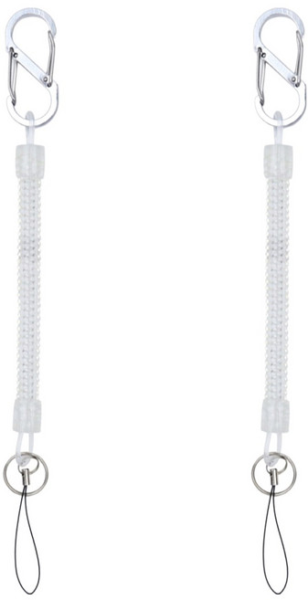 넥스픽 스프링타입 열쇠고리 휴대폰 도난방지 스트랩 28cm, 투명, 2개