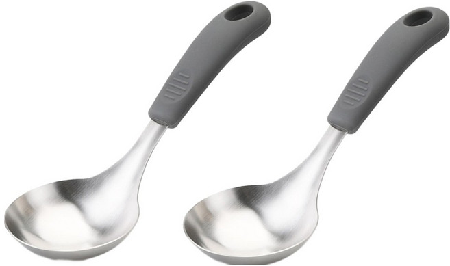 뉴비아 실리콘손잡이 스텐304 미니 국자, 그레이, 2개