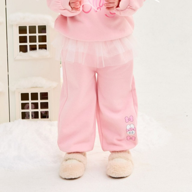 Esther Bunny Little 荷葉邊褲裙貂絨刷毛褲