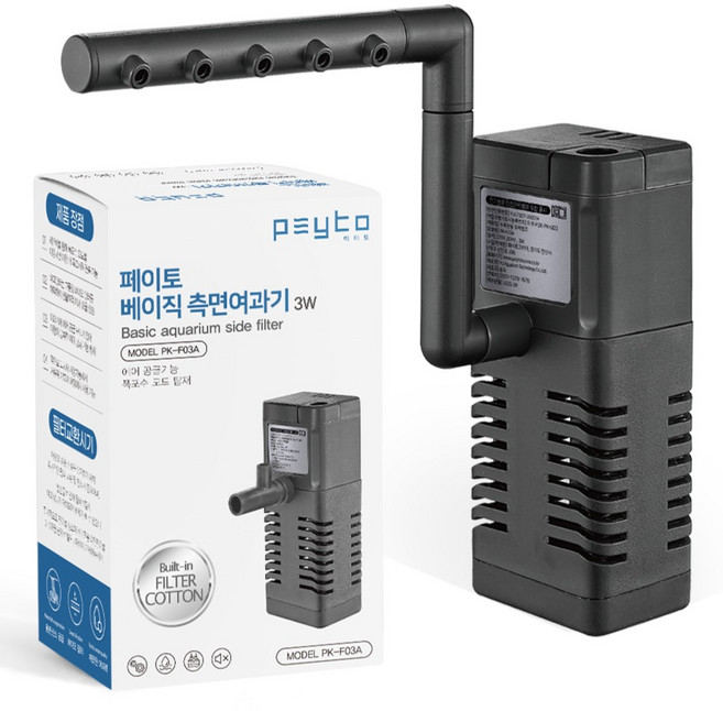 페이토 베이직 어항 측면여과기 PK-F03A, 1개, 3W