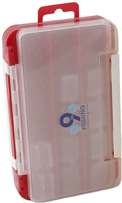 999피싱 양면 라이트 게임 루어 낚시 미노우 웜 지그헤드 채비 소품 보관 수납 통, 1개, 레드