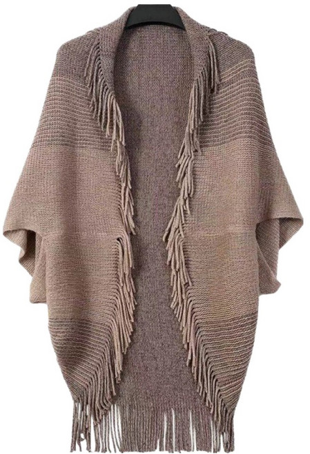 디멜디 여성용 태슬 니트 숄 망토