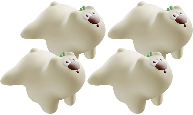 Lestar 卡通系列 桌角安全保護套, 咚咚熊 米色, 4個