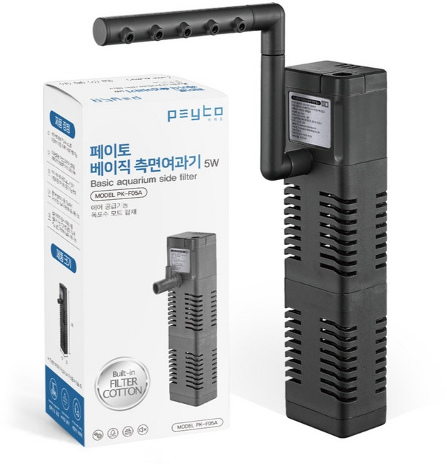 페이토 베이직 어항 측면여과기 PK-F05A, 1개, 5W