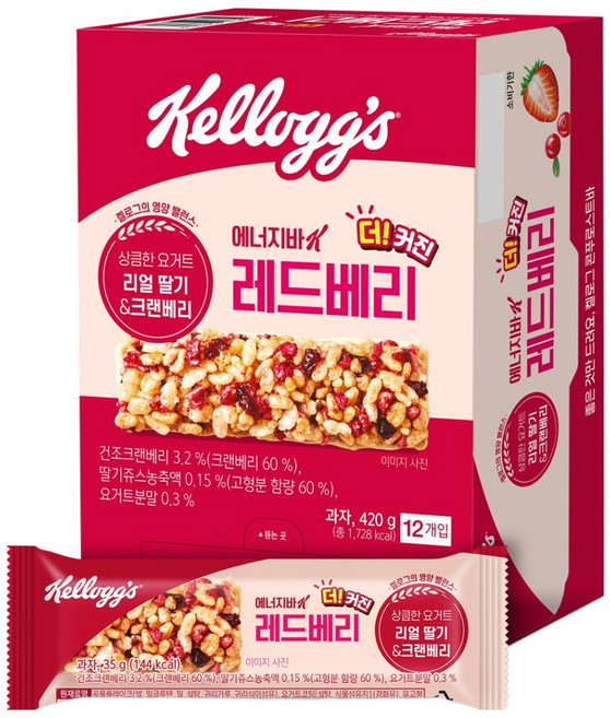 켈로그 에너지바 K 레드베리 12p, 420g, 1개